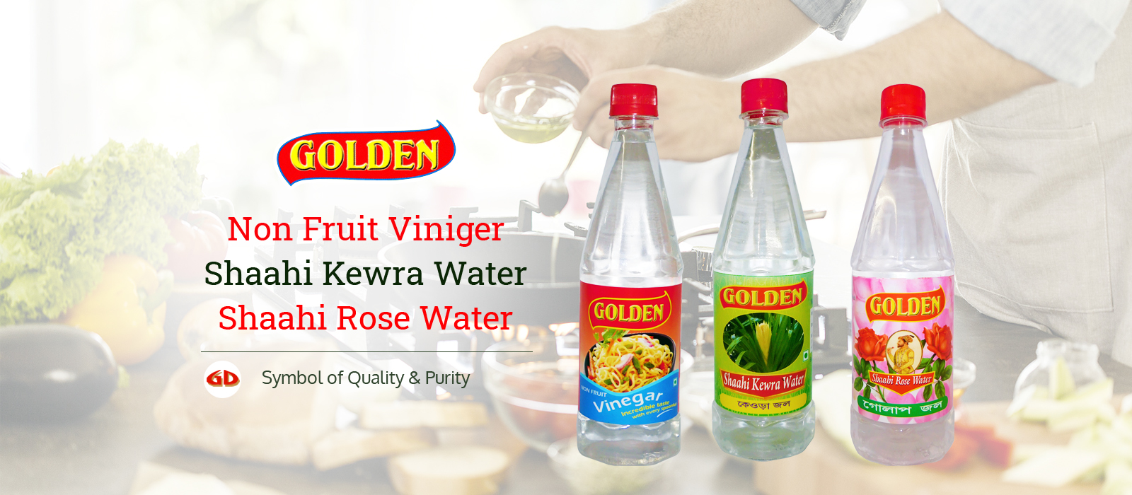 Golden Vineger Golden Kewra Water Golder Rose Water